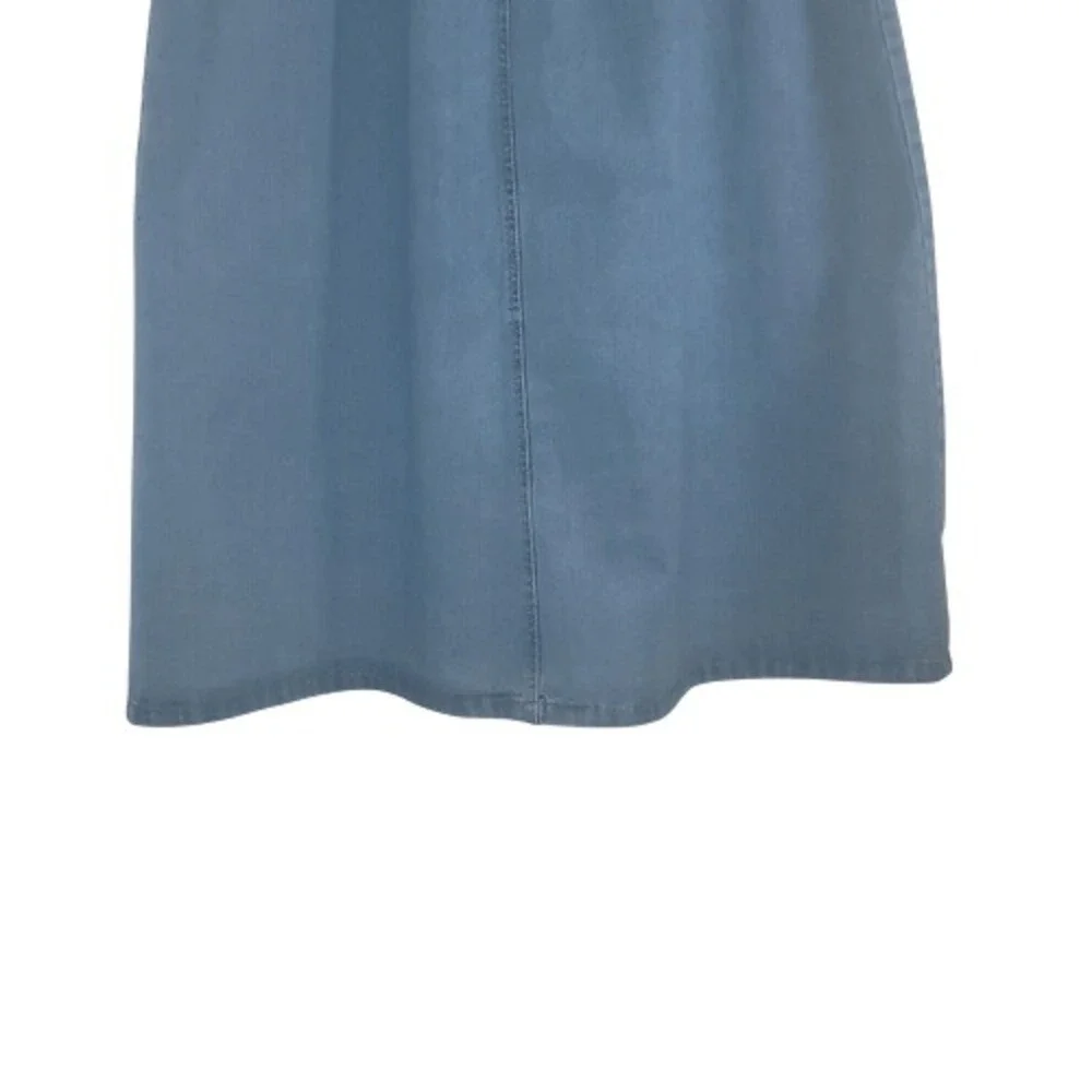 Woman Within Blue‎ Denim Button-Front Midi Skirt